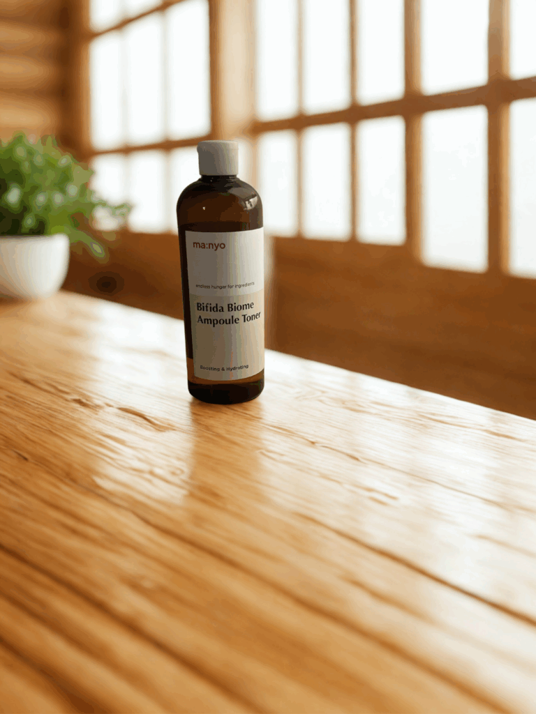 Manyo Bifida Biome Ampoule Toner, toner hydratant et apaisant enrichi en bifida ferment et probiotiques pour renforcer la barrière cutanée
