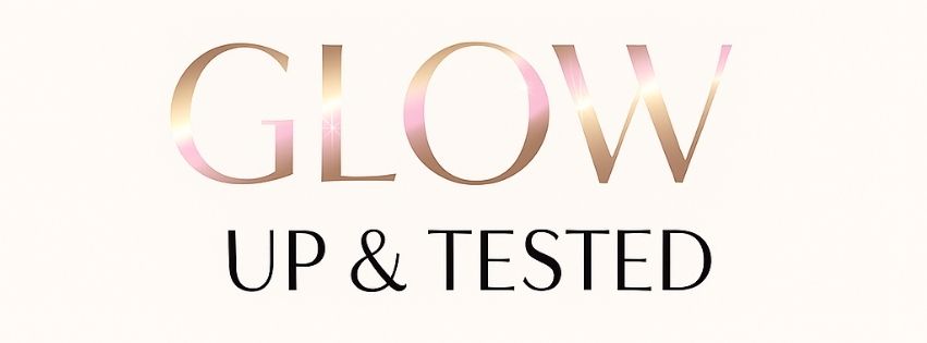 Logo Glow Up & Tested en doré et noir